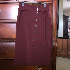 Burgundy skirt w/ buttons